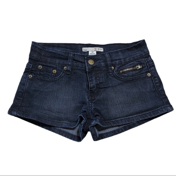 2.1 Denim BlackWash Stretch Short Shorts - Picture 1 of 6